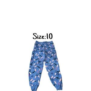 Blue Cartoon Print  Pants - Size 10